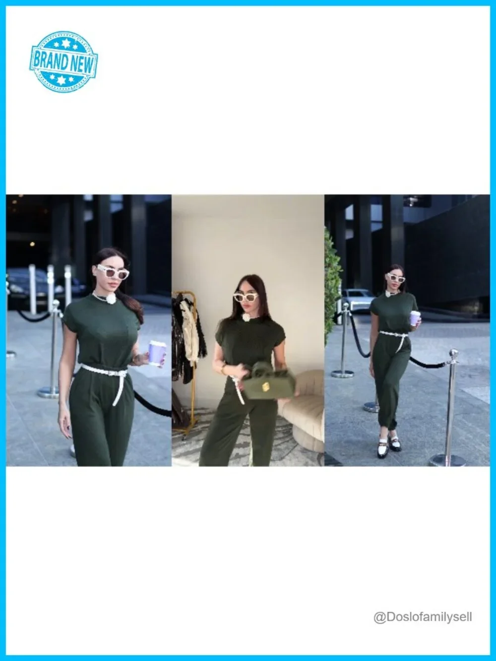 Women's Knit Lounge Set Mock Neck Crop Top Jogger Pants Two Piece Tracksuit - Picture 6 of 6